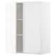 White modern METOD wall cabinet with glossy finish and adjustable shelves.