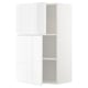 White METOD wall cabinet with high gloss, adjustable shelf, modern design.