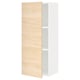 Modern white cabinet with light wood door, adjustable shelf, snap-on hinge.