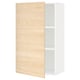 METOD kitchen cabinet with light ash door, adjustable shelf, white framework.