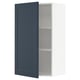 Blue wall cabinet, METOD kitchen system, gray interior with 2 shelves.