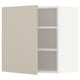 METOD kitchen unit with beige door, wall-mounted, 3 shelves, square.