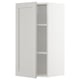 A METOD wall cabinet in white with two adjustable shelves and beveled edges.