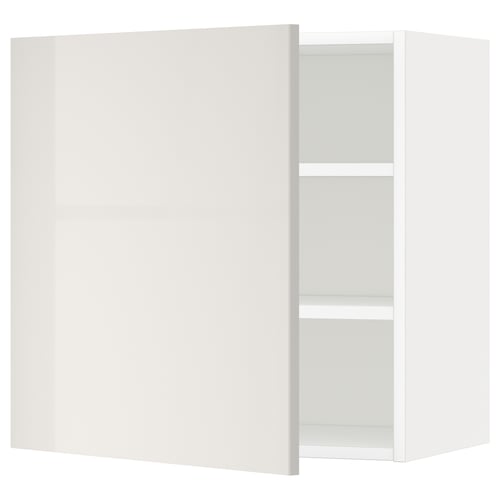 White gloss kitchen cabinet, modern, adjustable shelves, left/right door option.