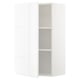 A white METOD wall cabinet with two shelves and a reversible door.