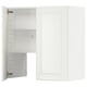 White METOD kitchen cabinet with beveled door and adjustable shelves.