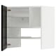 White modern cabinet with adjustable shelves, opened door displaying storage space.