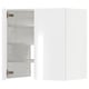 Modern white METOD cabinet with three shelves and adjustable hinges.