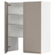 METOD kitchen unit in grey-beige with adjustable shelves, minimalist handle, and metal hinges.