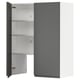 Grey METOD kitchen cabinet with white interior and adjustable shelves.