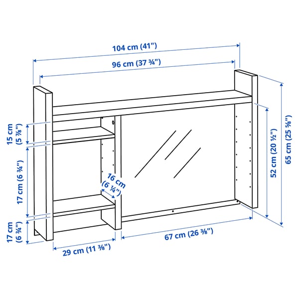 MICKE Add-on unit high, white, 105x65 cm