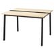 MITTZON conference table, light wood top, black metal legs, rectangular shape with cable management.