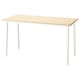 MITTZON conference table, light wood top, white legs, rectangular.