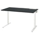 MITTZON desk with black tabletop and white legs. Rectangular shape. Modern design.