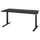 MITTZON black adjustable desk, rectangular with sleek legs, featuring cable management and height adjustment.