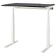 MITTZON black sit-stand desk on white legs.