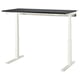 MITTZON desk, black top, white legs, height-adjustable, modern office furniture.