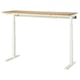 MITTZON sit/stand desk, oak top, white legs, adjustable height, modern minimalistic design.