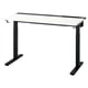 MITTZON: modern height-adjustable office desk. Black metal base, white top. Clean, minimalist design.