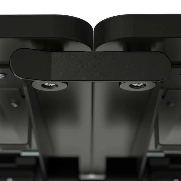 Close-up of a high-quality office table handle and legs. Durable materials, sleek design.