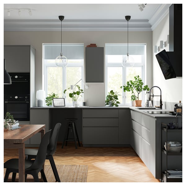 MÖCKLARP Custom made worktop, matt black/brown/marble effect high pressure porcelain, 1 m²x2.0 cm