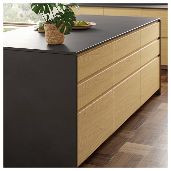 MÖCKLARP Custom made worktop, matt black/stone effect high pressure porcelain, 1 m²x2.0 cm