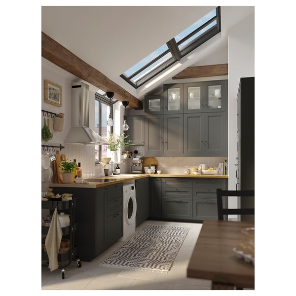 MÖLLEKULLA Custom made worktop, oak/veneer, 63.6-125x3.8 cm