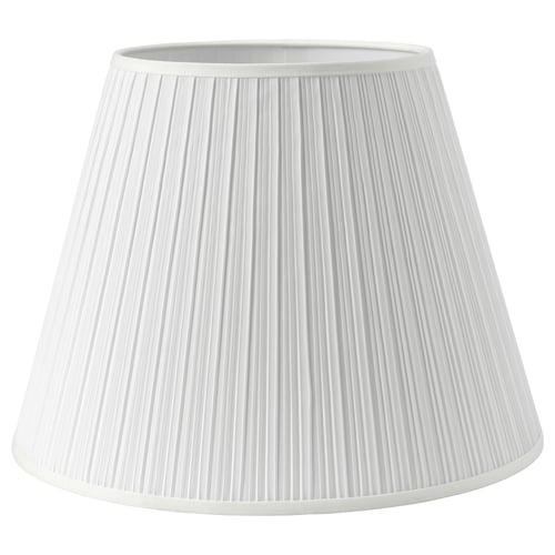 MYRHULT white pleated lampshade, polyester, conical shape, classic design.