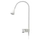 White NÄVLINGE clamp lamp, adjustable neck, led light, absurd design.