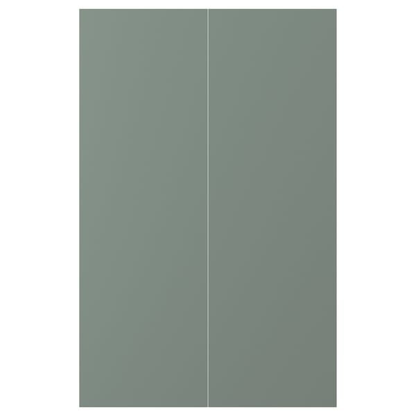 NICKEBO doors, grey-green, sleek and smooth, modern straight lines, durable foil.