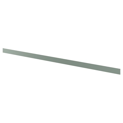 Grey-green kitchen plinth, rectangular, smooth.