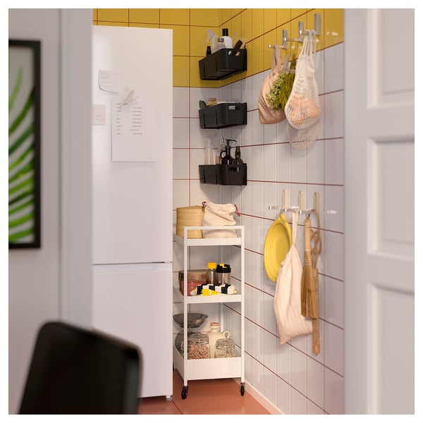 NISSAFORS Trolley, white, 50.5x30x83 cm