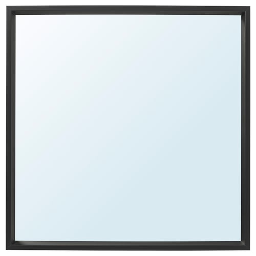 Black square NISSEDAL mirror with simple frame, suitable for various rooms.