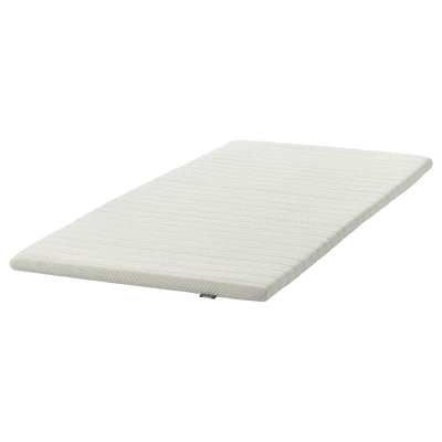 NISSEHOLM mattress pad, white, rectangular, soft foam, removable cover.