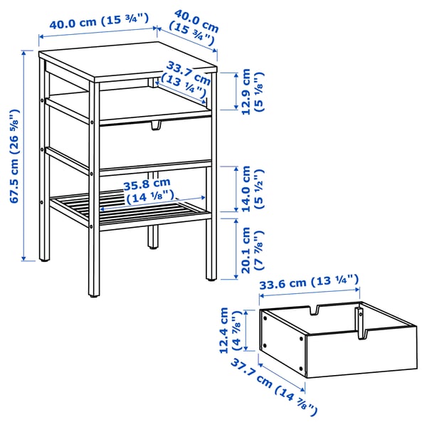 Illustration with measurements for the product: NORDKISA.