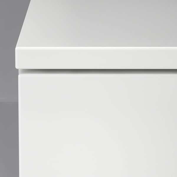Clean, modern white NORDLI drawers; smooth edges, quality finish.