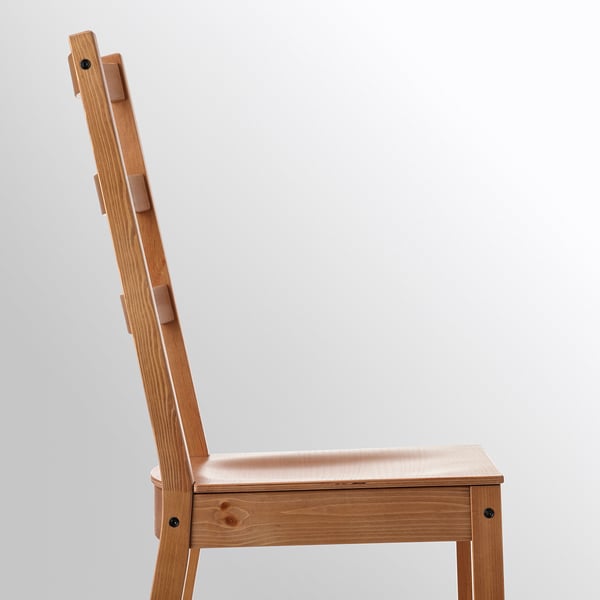 Wooden chair with high backrest and curved seat for comfort, designed for long-term use.