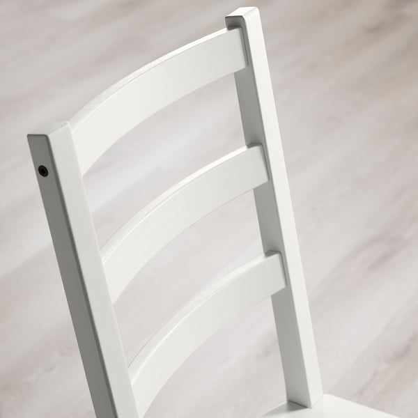 High-quality white chair with curved back and deep seat, ensuring comfort and support.