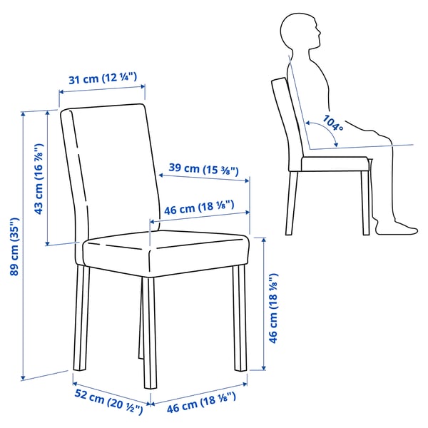 Illustration with measurements for the product: NORDVIKEN.