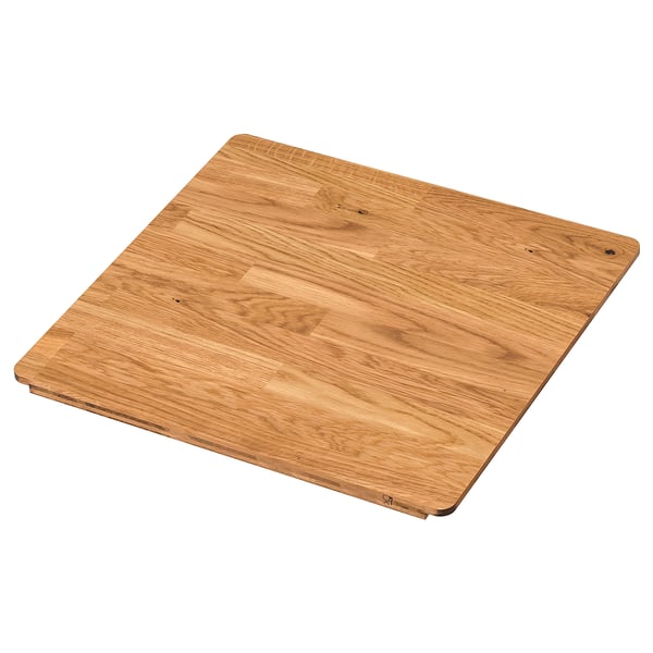 NORRSJÖN wooden cutting board, natural oak, rectangular, smooth surface.