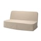 New NYHAMN beige sofa-bed, sleek design with beige upholstery, convertible, modern look.