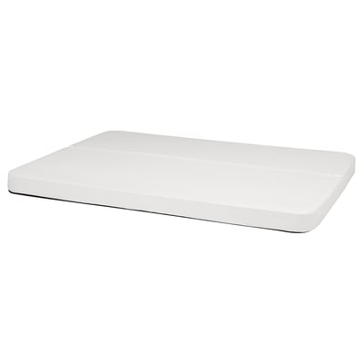 White rectangular foam mattress, smooth edges, clean design.