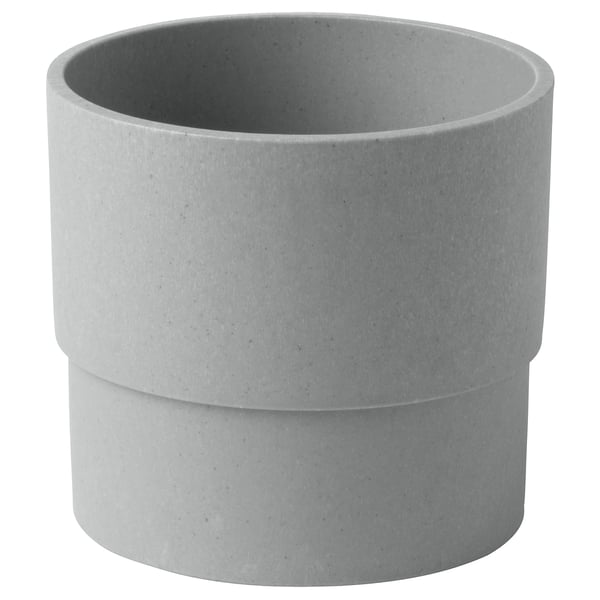 Grey recycled plastic plant container