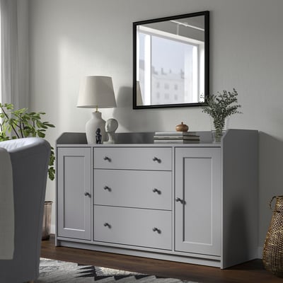 NYPONBUSKE Mirror, black, 65x65 cm