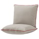 ÖNNESTAD cushion set, beige with red piping, soft square shape.