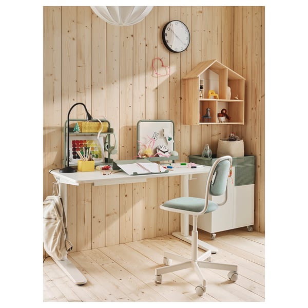 ÖRFJÄLL Children's desk chair, white/Vissle light green