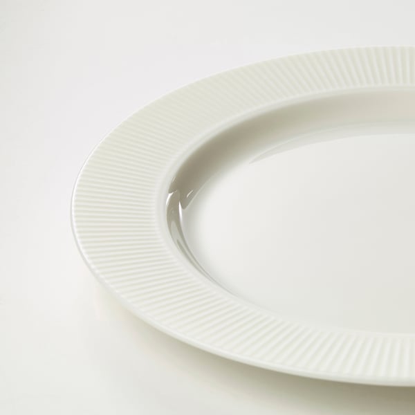 Ribbed white plate