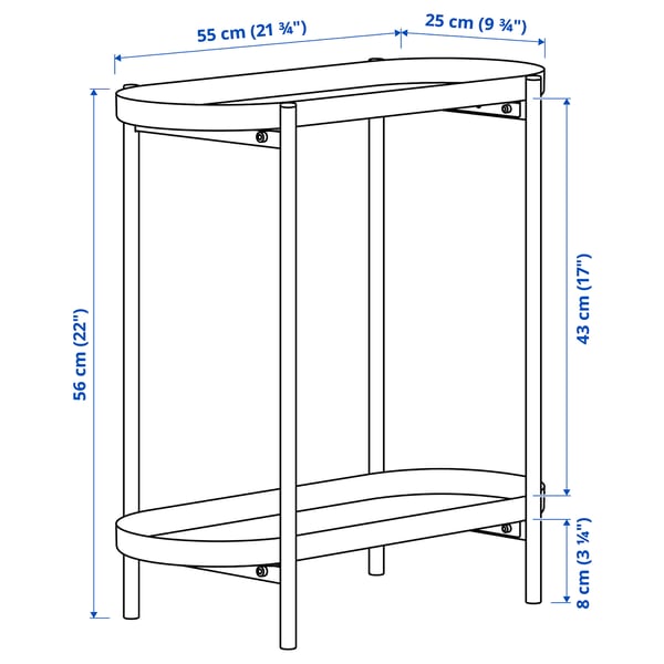 Illustration with measurements for the product: OLIVBLAD.