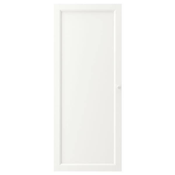 A white OXBERG door, simple in design, with a smooth rectangular panel and plain edges.