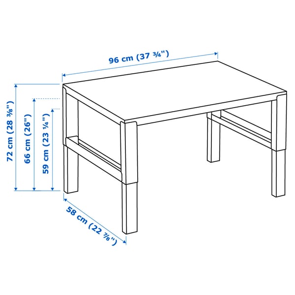 Illustration with measurements for the product: PÅHL.
